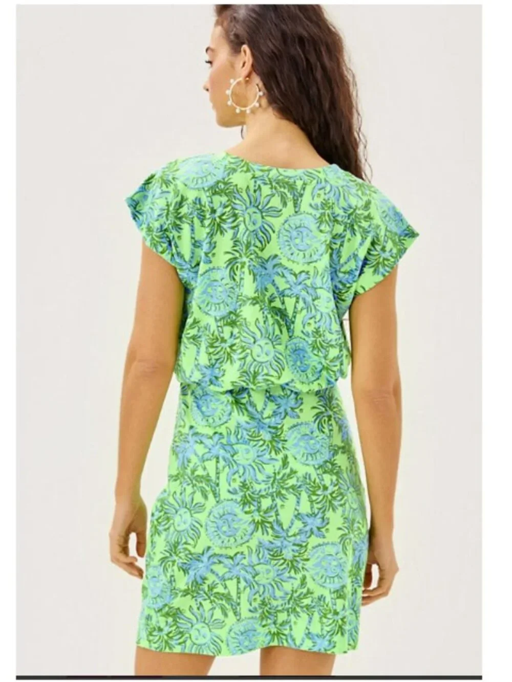 Lilly Pulitzer Melli Blouson TShirt Dress Cool Mint Catchin Rays Green | Size XS - Picture 3 of 8